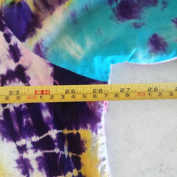 Handmade sturdy 100% cotton approx XL tie dye look embroidered blouse pockets - Picture 15 of 16